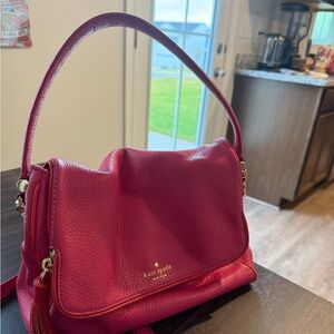Used Kate Spade New York Hot Pink/Orange Leather Purse